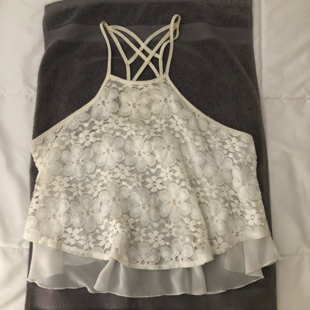 Hollister flowy cream color tank top